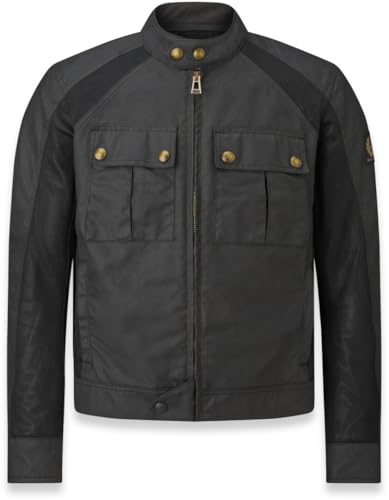 Belstaff Temple Motorrad Wachsjacke, schwarz, L