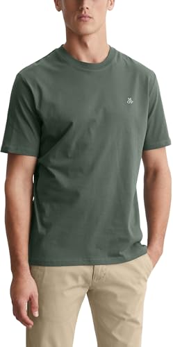Marc OߴPolo Herren T-Shirt aus Bio-Baumwolle mit Rundhalsausschnitt, Grün (Mangrove), L