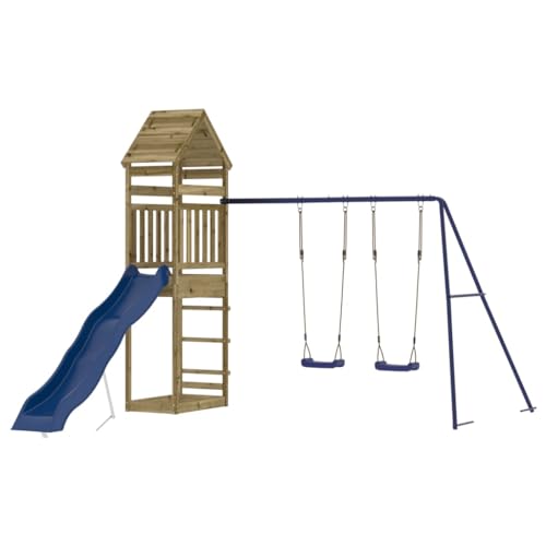 vidaXL Spielturm, Klettergerüst mit Rutsche Schaukel, Kinder Kletterturm mit Sandkasten, Spiel-Zubehör für Garten, Spielgeräte Spielplatz, Imprägniertes Kiefernholz