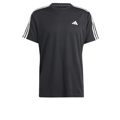 adidas Herren Train Essentials 3-Stripes Training Tee, Black / White, M