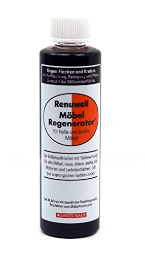 Renuwell Möbel-Regenerator, 500 ml – Intensive Pflege und Regeneration für Holzmöbel und Oberflächen, entfernt Wasserflecken, Kratzer & Hitze - Ringe, Schweizer Qualitätsprodukt