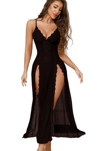 Tomkids Sexy Dessous Damen Reizwäsche Set Spitze Lingerie Babydoll Unterwäsche Corsage Nachthemd Longe Nachtwäsche Negligee