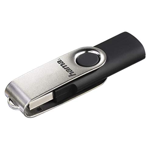 Hama 8GB USB-Stick USB 2.0 Datenstick (10 MB/s Datentransfer, mit Öse zur Befestigung am Schlüsselring, Speicherstick, Memory Stick aus Metall, geeignet für Windows/MacBook) Silber