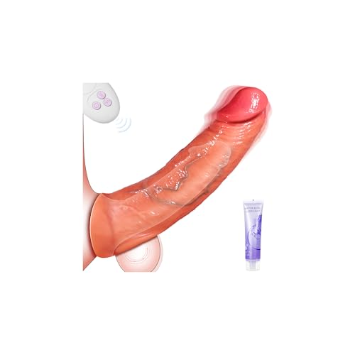 Penishülle Vibrator Sexspielzeug, Penishülle Realistischer Dildo Männliches Sexspielzeug Zur Penisverlängerung, Penisvergrößerer Mit Fernbedienung Spielzeug für Erwachsene Für 9 Modi