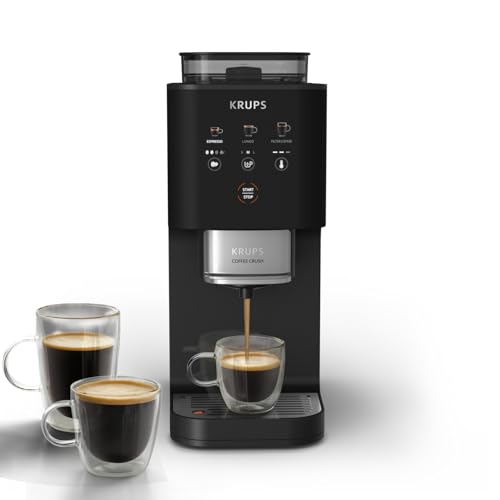 KRUPS Coffee Crush Extra Kaffeevollautomat, nur 15 cm breit, Schwarz