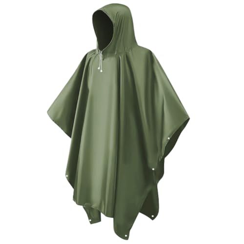 LEEPAT Wasserdicht Regenponcho Damen Herren, Leicht Atmungsaktiv Regencape, 2-in-1-wiederverwendbarer Regenmantel Regenschutz Regen Poncho für Wandern und Camping (Grün)