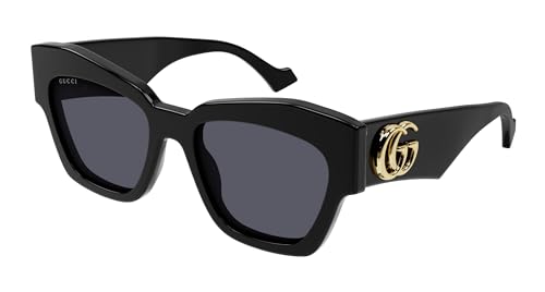 GUCCI Womens GG1422S Sunglasses, Black-Black-Grey, 55