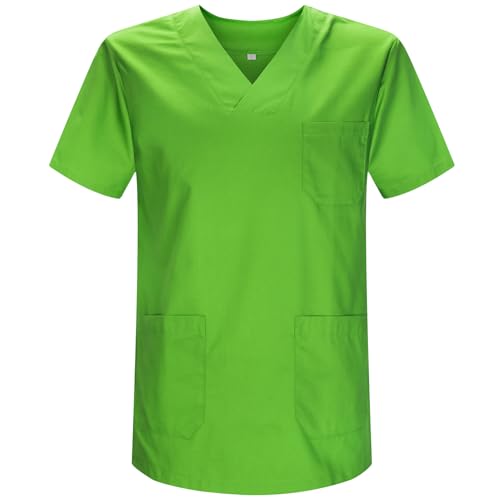 MISEMIYA - Medizinische Uniformen Unisex Top Krankenschwester Krankenhaus Berufskleidung - Medium, Apple Green