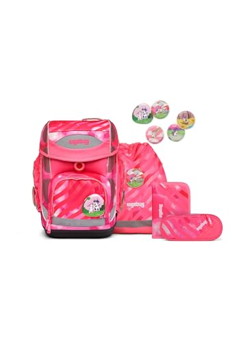 ergobag cubo Set ergonomischer Schulrucksack Klassisch 5-teilig 1. Klasse Grundschule, Mehrfarbig (Mehrfarbig), Einheitsgröße