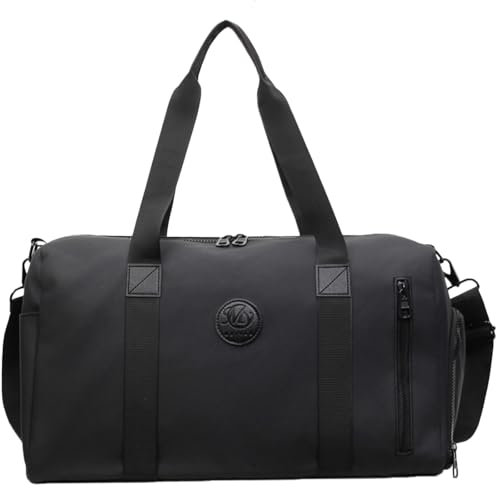 Sporttaschen Reisetaschen, Reisetasche für Damen Herren, 47x23x25cm Handgepäck Tasche mit Nassfach & Schuhfach, Sporttasche Damen Schwarz, Sporttasche Herren, Tasche für Sport, Fitness, Reisen