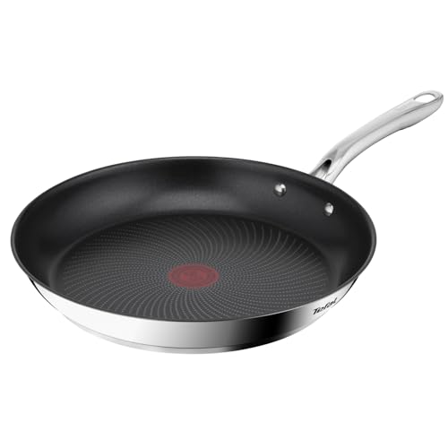 Tefal Infinite Pfanne Induktion 30 cm, Bratpfanne mit Antihaftversiegelung, Thermo-Signal bei idealer Brattemperatur, einfache Reinigung, für alle Herdarten geeignet, Premium-Edelstahl, H81507
