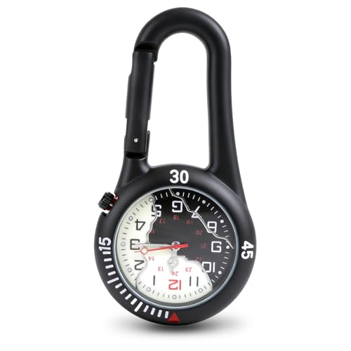 Taschenuhr Mit Karabiner Uhr Schwesternuhr Clip Digital Taschenuhr Kleine Taschenuhrs Unisex Krankenschwester Uhren Leuchtende Quarzuhr Herren Damen Clip-on Quarzuhr Krankenschwesteruhr für Ärzte