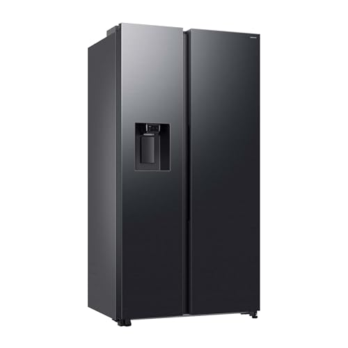 Samsung RS70F67KCFEF Side-by-Side Kühl-Gefrierkombination, AI Kühlschrank mit Gefrierfach, 178 cm, 634 l, Eis-/Wasserspender mit Tank, AI Energy Mode, Twin Cooling+, Metal Cooling, Black Steel