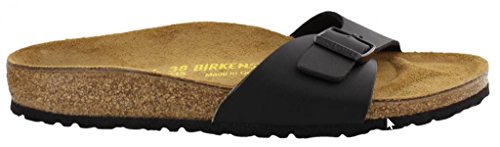 Birkenstock Classic Madrid Birko-Flor 40793, Pantoletten, Schwarz (Schwarz 49), 38 EU (5 UK)