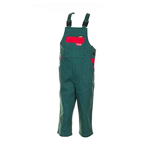 Planam 0166158 Kinderlatzhose, Grün/Rot, Größe 158/164