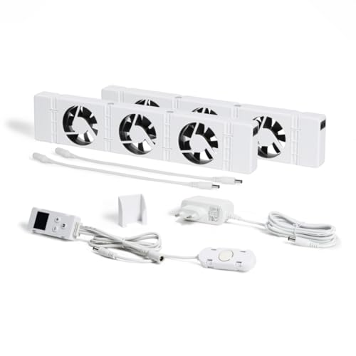 SpeedComfort Heizkörper Ventilator mit Control Sensor - Duo-Set (2X) - Bis zu 22% Energieeinsparung - Heizungsventilator Wärmepumpen-geeignet - Mehrere Geschwindigkeiten - Flüsterleise