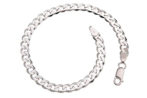 Silberketten Store Panzerkette Armband Herren Silber 5mm I Panzerarmband Herren Silber 925 nickelfrei I Männer Armband 1,2mm Stärke mit Karabiner