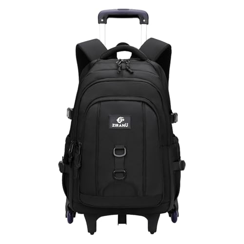 Schulrucksack mit Rollen Mädchen Jungen Teenager Lässig Trolley Rucksack Kinder Rucksack mit Roller Schulranzen Rucksack mit Rollen Kinder 48x32x20cm