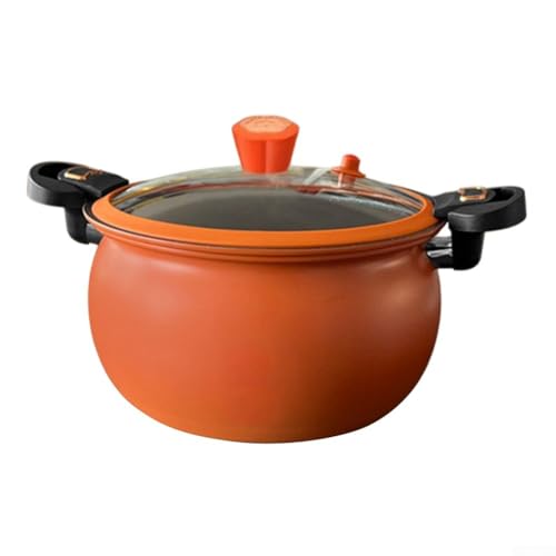 Jonikuper Antihaftbeschichteter Schnellkochtopf, 6 l, für schnelles Kochen, Mehrzweck-Suppentopf mit Deckel, grün, kompatibel mit Induktions- und Gasherden (Orange)