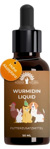 ADEMA NATURAL® WURMIDIN Liquid - Wurmmittel sekundierend - Tropfen/Flüssig für Tiere - Hunde, Katzen, Kaninchen, Schafe, Geflügel & Vögel - Wurmkur Alternative bei Wurmbefall - 50 ml