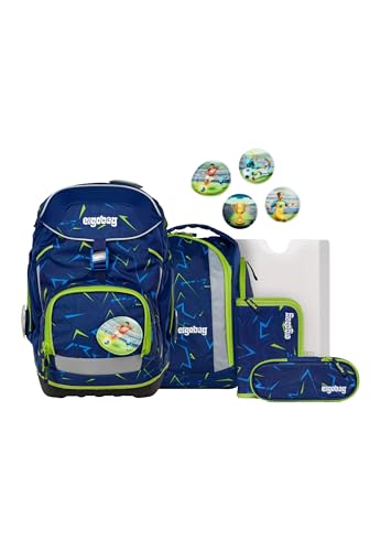ergobag Pack Set ergonomischer Schulranzen flexibel 6-teilig Set 1. Klasse Grundschule für Mädchen und Jungen