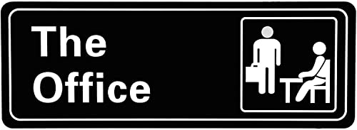 LUTER The Office Sign Acryl-Türschild, selbstklebend, einfache Installation, 3,2 x 9 x 0,2 Zoll (schwarz und weiß)