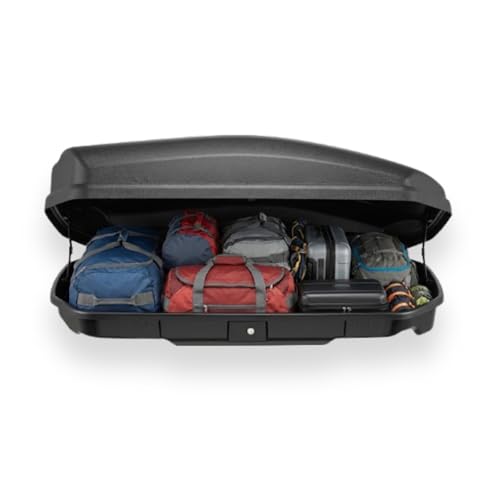 Dachbox Auto Gepäckbox VDP Satellite 330 - Dachkoffer für Auto 330l - Autobox Gepäck Dachkoffer Dark - Roof Box Autodach mit Zentralverriegelung Universal geeignet für PKW, Vans oder SUVs