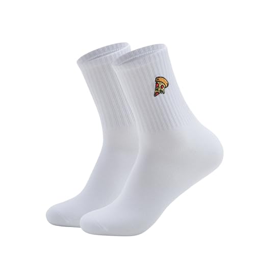 RF&CM bestickte Pizza Socken, Sportsocken, Tennissocken,Pizza-Socken,Geschenk für Pizza-Liebhaber,Lustige Socken für Damen und Herren,Pizza-Liebhaber-Socken, Gfit zum Geburtstag