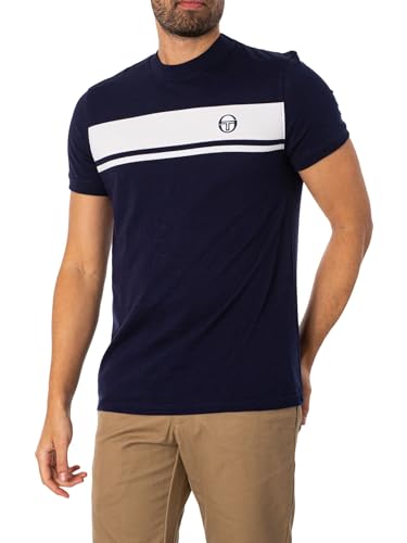 Sergio Tacchini Herren Master T-Shirt, Navy/White, M