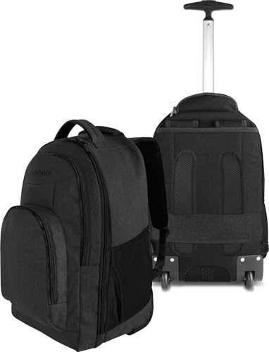 normani Rucksack mit Trolleyfunktion - 30 Liter Volumen Rucksacktrolley zum ziehen mit Laptopfach für Schule, Uni, Reisen, Ausflüge oder Einkaufen Schwarz 30 Liter