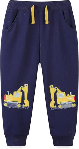 EULLA Jungen Bottoms Jogginghose Bagger Muster Sweathose Kinder Baumwolle Sporthose Jogger Hose 110