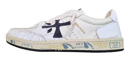 PREMIATA Herren Sneaker Wildleder Crackle Clay_6775 Schwarz-Weiß, Schwarz/Weiß, 41 EU