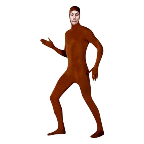 Orange Karneval Kostüm, LoraxKostüm Ganzkörper Kostüm, Open Face Cosplay Jumpsuit Ganzkörperanzug Tight Damen Herren Ganzkörper Slenderman Ideal für Karneval und Cosplay