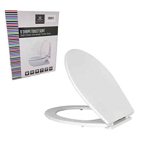 KARAN KING Ultrasoft Close Weiß WC-Sitz – Standard O-Form, einfache Installation, schnelle Reinigung, Premium-Komfort, Badezimmer-Armatur, kratzfest, Sitzbezug, universelle Passform