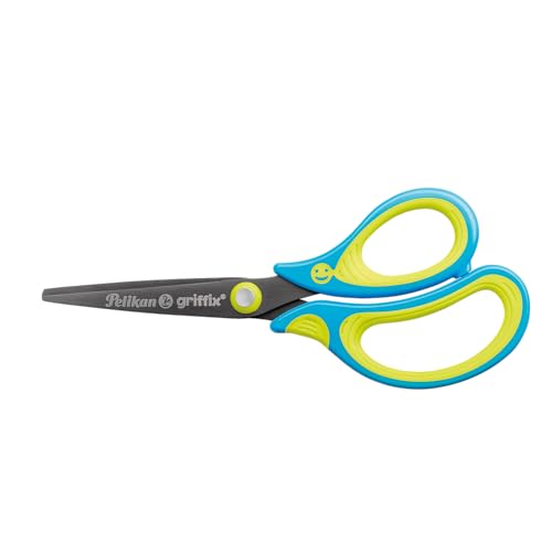 Pelikan griffix Schulschere spitz, Schere für Rechtshänder, Neon fresh blue, 1 Stück