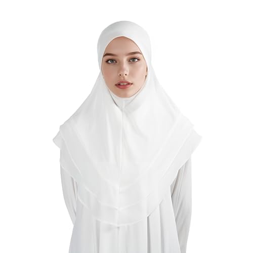 Jazvano Hijab für Frauen Muslimischer Khimar Islamischer Damen Hijab Kopftuch Muslimischer Schal für Frauen 1pc Islamischer Gebetshijab