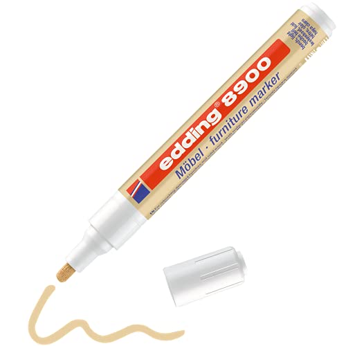 edding 8900 Möbelmarker - buche hell - Rundspitze 1,5-2 mm - zum Entfernen und Retuschieren von Möbelkratzern, Schrammen, Flecken in Furnier, Massivholz, Holz, Tischen, Schreibtischen