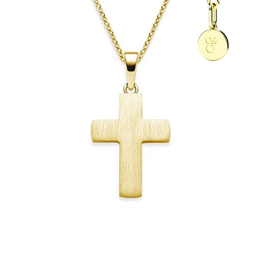 Amoonìc Kreuz Kette Mädchen Jungen Kommunion Gold, Kreuzanhänger Kreuzkette