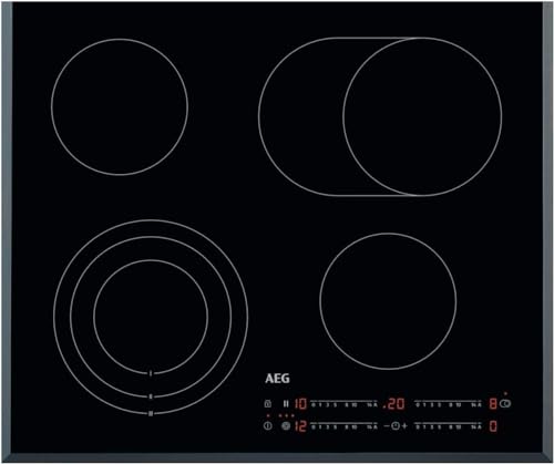 AEG HK654070FB Autarkes Kochfeld/Strahlenbeheizt/Slider-Bedienung / 60 cm/Facetten-Design / 4 Kochzonen/Bräterzone/Kindersicherung