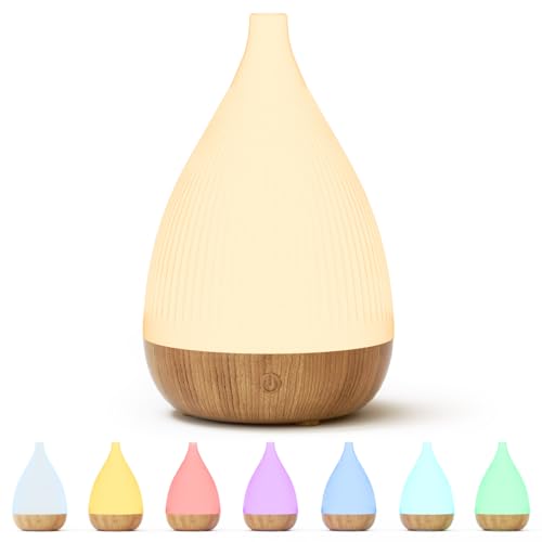 SoulOrigin Ätherisches Öl Diffusor, automatischer Wassermangelschutz Home Aromatherapie Diffusor, 8-Farben Licht und Ultra leiser Betrieb, tragbarer Home Aromatherapie Luftbefeuchter helle Farbe