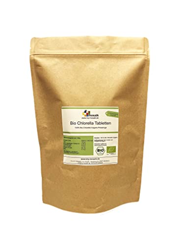 my-mosaik Bio Chlorella Presslinge 1000g | Vegane Chlorella Tabletten | 500mg je Pressling | aus kontrolliert biologischem Anbau | 100% rein und naturbelassen | laborgeprüft