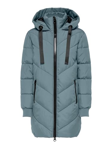 JACQUELINE de YONG JDY Damen Steppjacke JDYSkylar Padded gesteppter Parka mit Kapuze 15207784 Stormy Weather/Black S