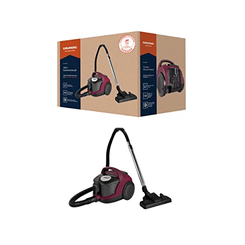 Grundig VCC 3870 A Bodenstaubsauger beutellos, 1,8 l, Berry/Schwarz