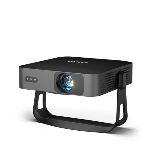 Mini Beamer【Autofokus/Trapezkorrektur】 Projektor 1080P Full HD 23000L WiFi6 Bluetooth 4K Unterstützt, VOPLLS Beamer Klein Heimkino 360° Drehbar Projector für Handy