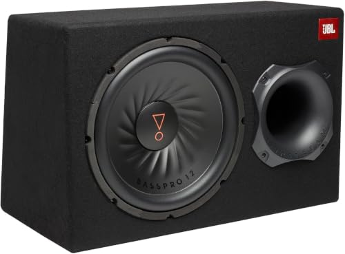 JBL BassPro 12 Aktiv Subwoofer Auto Set - Bassreflex Woofer JBL box groß 30 cm, 450 Watt verstärker Auto Soundsystem und Car hifi Bassbox Gehäuse