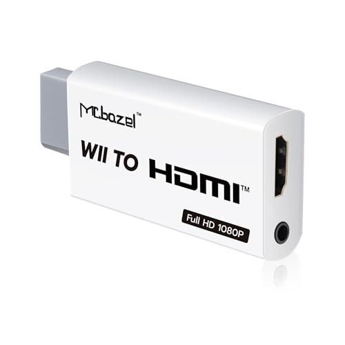 Mcbazel Wii HDMI Adapter Video Wii auf HDMI & 3.5mm für Audio, Wii HDTV Unterstützt alle Wii Display Modi: NTSC, 480i, 480p, PAL 576i, 720p, 1080p Wii Adapter