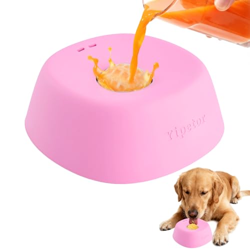 Yipetor Slow Feeder Dog Bowls für Flüssige Leckerlis, 【Unterhaltener Ball-in】 Knochenbrühe Grünlippmuschel Hund Pulver, Joghurt leckball für Hunde Hundespielzeug für große, mittlere und kleine Rassen