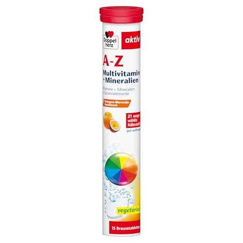 Doppelherz A-Z Multivitamin + Mineralien - 21 ausgesuchte Nährstoffe zur Unterstützung der Gesundheit und des Wohlbefindens - 15 Brausetabletten