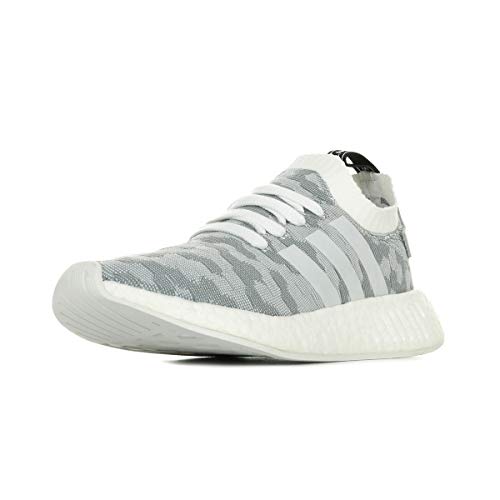 adidas NMD_r2 Primeknit, Damen Sneaker, Weiß (Footwear White/Footwear White/core Black), 39 1/3 EU