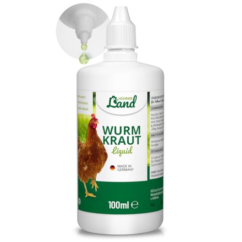 HÜHNER Land Wurmkraut Liquid 100ml für Hühner & Geflügel, Wurmkur sekundierend für Hühner, natürliche Rezeptur, Wurmmittel sekundierend, kein Anthelminthikum